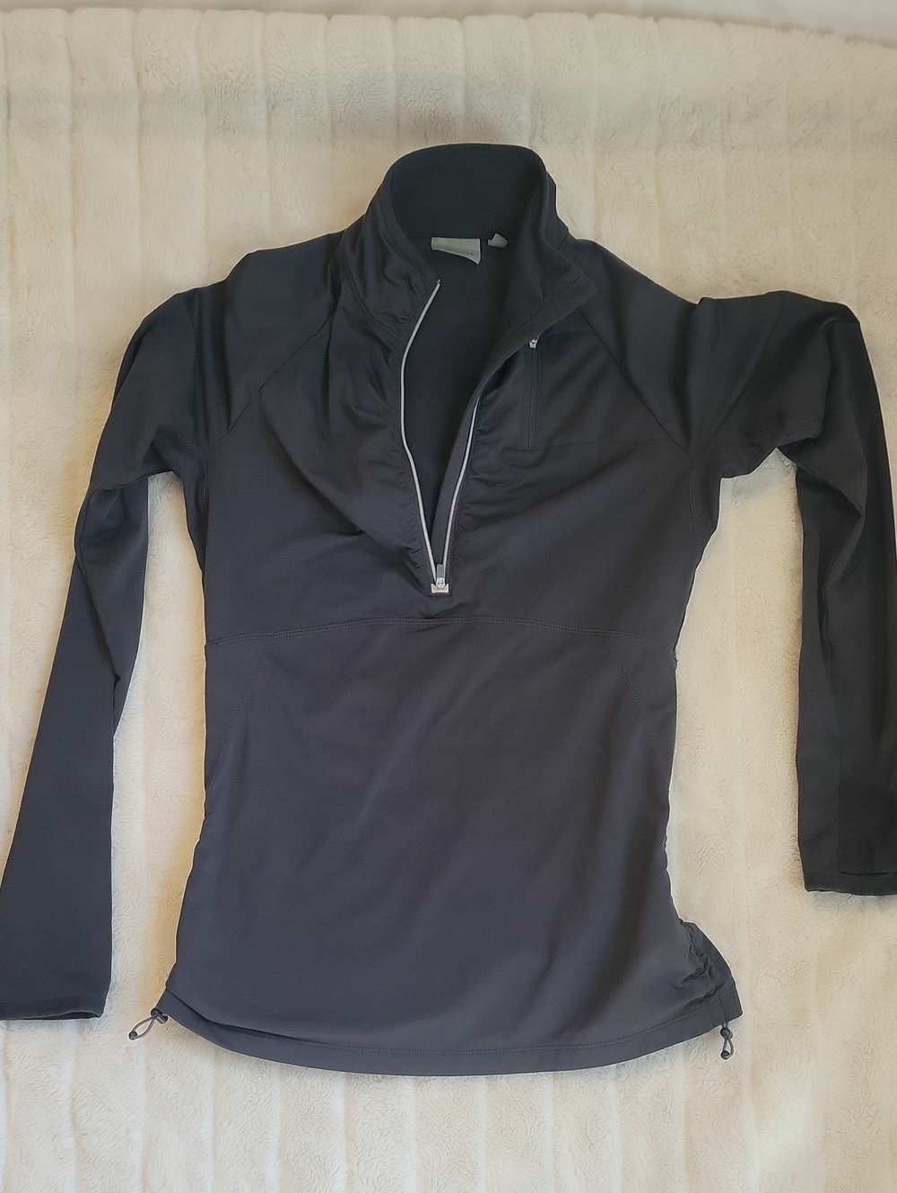 Athleta Black / Very Dark Gray Quarter‑Zip Performance Pullover